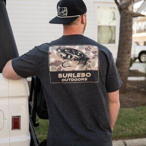BURLEBO Camo Big Fly Short Sleeve in Heather Black